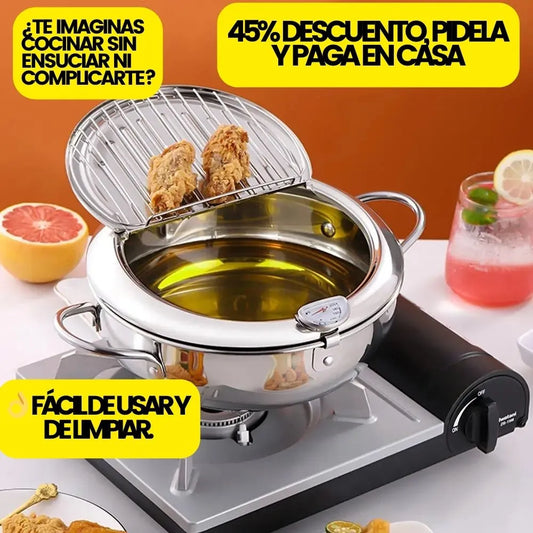 MasterFry – Olla Freidora Japonesa con Rejilla Antigrasa